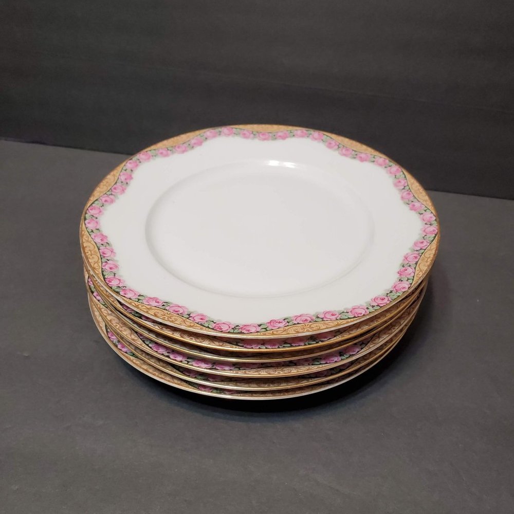 Antique Seltmann Weiden fine porcelain dessert plate, Roses, hand painted 1920s - Picture 6 of 7